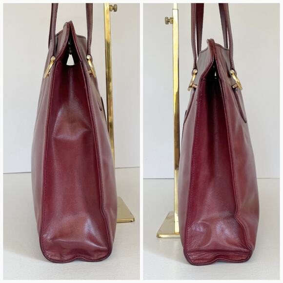 CARTIER Vintage Large Burgandy Leather Doctors Unisex Handbag - Picture 7 of 16